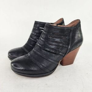 Dansko Women’s Meadow Leather Ankle Boots US 10 Black Side Zip heels booties